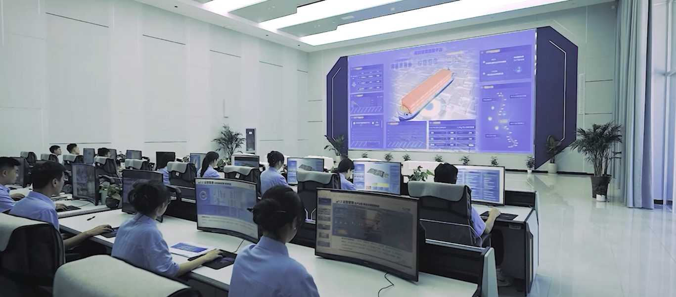 Modern workspace with digital displays.